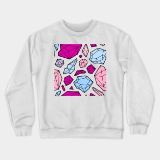 Rough Diamond Fashion Print Pink Blue White Crewneck Sweatshirt